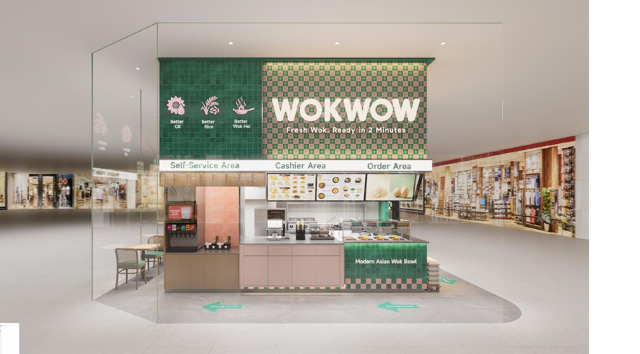 WOKWOW cashier and order area